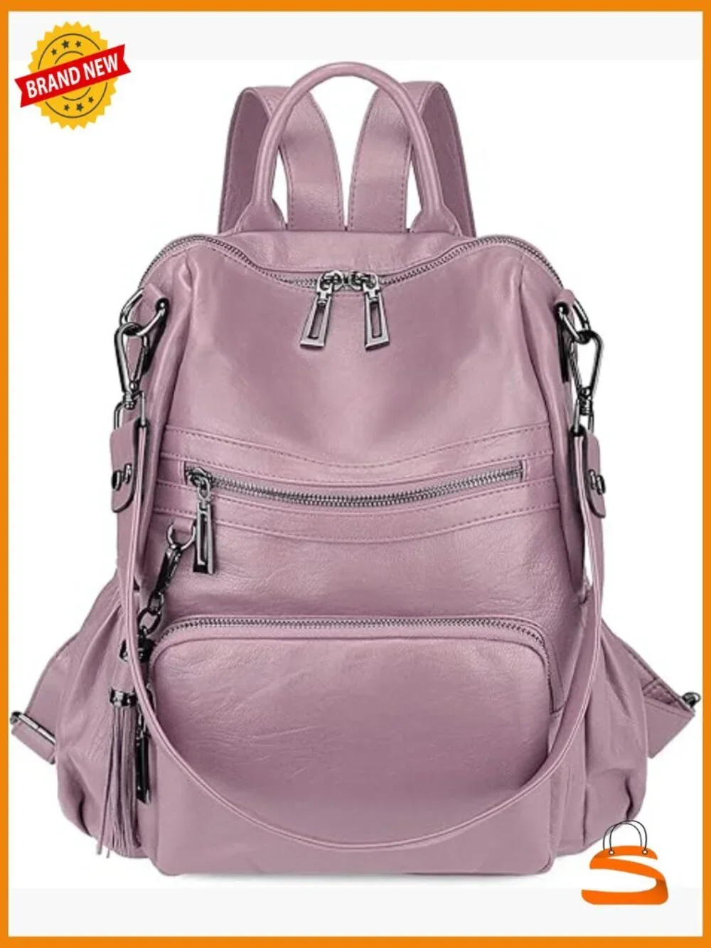 Travel Convertible Backpack Purse for Women Vegan Leather Large Capacity 14